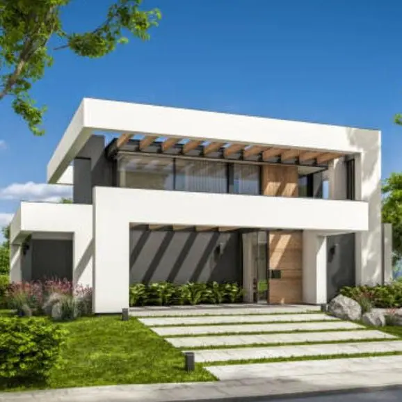 Moderno edificio residencial de lujo en una exclusiva zona, con diseño arquitectónico vanguardista y amplios espacios interiores. Ideal para quienes buscan viviendas modernas y sofisticadas en la ciudad.