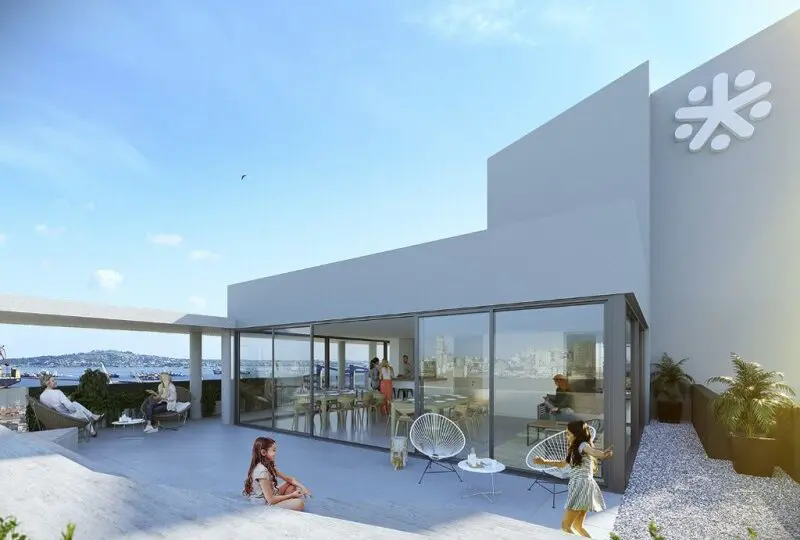 Innovador sede de agencia inmobiliaria Horus, espacios modernos y panorámicos, vista al mar, inversión en bienes raíces, atención personalizada, estilo contemporáneo, en la ciudad, excelente ubicación, servicios inmobiliarios de calidad, liderazgo en mercado inmobiliario en Barcelona, propiedades exclusivas, asesoramiento experto, confianza y seguridad en transacciones inmobiliarias.